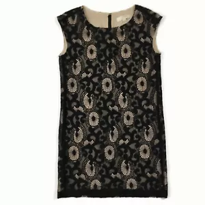 Ann Taylor Loft romantisches schwarz/nude Spitze Overlay Etuikleid Cocktailkleid Gr - 2 - Bild 1 von 5