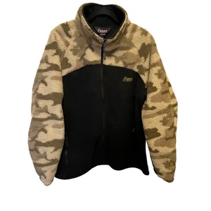 Rocky Camo Fleece Full Zip Jacket Mens XL Black Khaki Hunting Outdoor - Picture 1 of 6