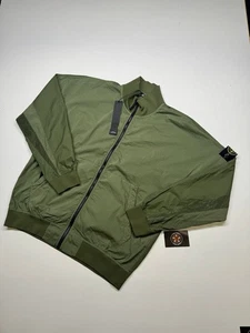 STONE ISLAND BOMBER JACKET 60354 COTTON NYLON RIPSTOP -GREEN - Medium. / 24” P2P - Picture 1 of 8