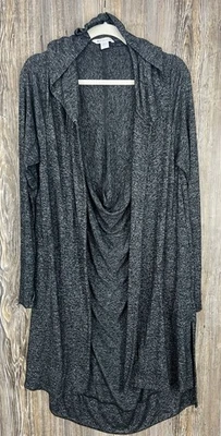 Jaqueta cardigã Athleta L cinza Harmony envoltório 2.0 com capuz suéter ioga desleixada - Imagem 1 de 4