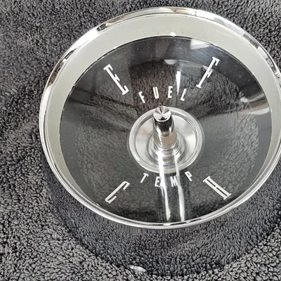 1961 - 63 FORD T-BIRD / THUNDERBIRD DASH FUEL / TEMP GAUGE BEZEL / LENS - Image 1 of 4