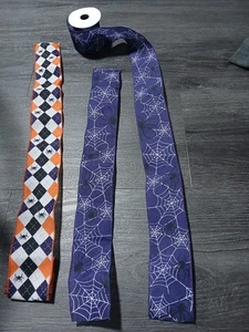 HALLOWEEN RIBBON SPIDER WEB Pure Wired 2.5 Width 8ft 5in .Long  - Picture 1 of 10