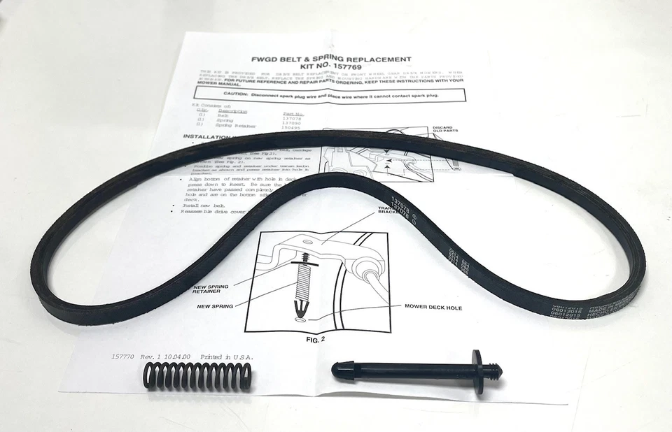 137078 Belt Service Kit For Craftsman, Poulan, Husqvarna 157769, 532157769 - Image 1 of 1