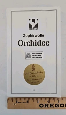 Vintage  Zephirwolle ORCHIDEE Embroidery Wool Yarn C.U. Springer Sample Book EUC - Image 1 of 4