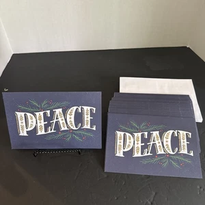 American Greetings Christmas Holiday Cards “Peace” Navy Glitter Hope Lot Of 39 - Picture 1 of 4