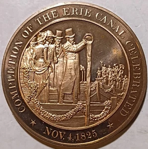 Franklin Mint Finalización del Canal de Erie Celebrada 4 de noviembre de 1825 Medalla de Bronce - Imagen 1 de 2