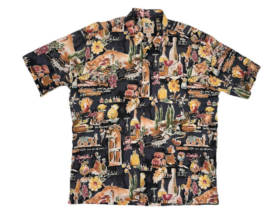 Camisa Hawaiana De Colección Kahala John Severson Para Hombres XL Bebidas Cóctel Vino Aloha Foto 1 de 4