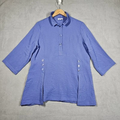 Habitat Clothes To Live In Tunic Womens Medium Purple Top Artsy Lagenlook Boho - Image 1 of 4