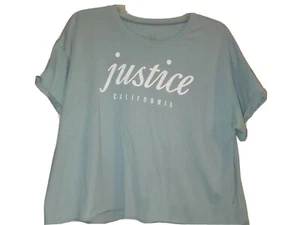 Price Reduced! Justice Active Color Changing Crop Top Size 18/20 - Blue To Teal - Picture 1 of 4
