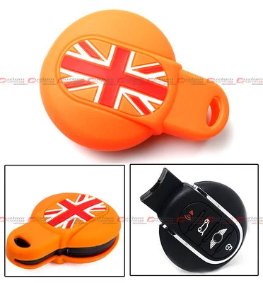 PARA 2015-2017 MINI COOPER S CHAVEIRO LARANJA UNIÃO JACK CAPA PROTETORA SILICONE - Imagem 1 de 2