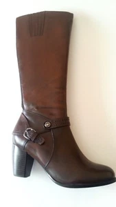 BLONDO "Paulina" Women’s Genuine Leather Waterproof Knee Boots Size 9 Brown LNWB - Picture 1 of 11