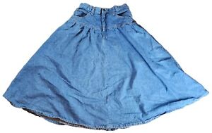 Vintage Stuffed Shirt High Waisted Denim Flared Jean Skirt Women's Size 11/12