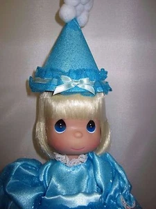 Precious Moments Birthday Blessings Blue Dress Party Hat 13" Doll NEW - Bild 1 von 5