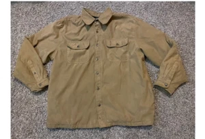 Men's Van Heusen brown suede coat size Large soft lined polyester - Picture 1 of 3