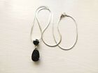 Gemporia/Gems Tv Sterling Silver Italy 17" Black Agate Pendant Necklace