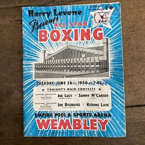 Vintage British Boxing Programme 1956 & Signed Piece Paper Sir Henry Cooper