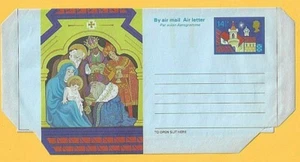 GB Postal Stationery 1980 - 14.5p Pre Paid AIR LETTER - CHRISTMAS  - Unused - Picture 1 of 2