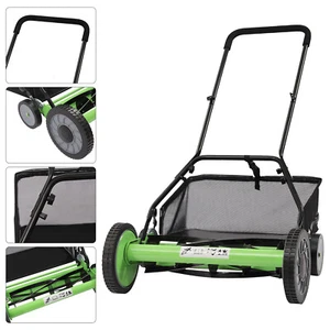 Manual lawn mower Hand Push Reel Walk-behind Grass Catcher Lawn Machine 5-Blades - Picture 1 of 12