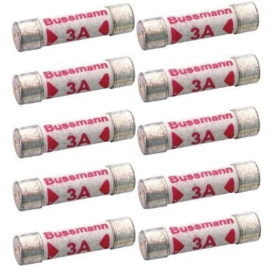 POWERTIME 10 Pack 3 Amp Rated Replacement Household Fuse Set 240v Ac For Lights