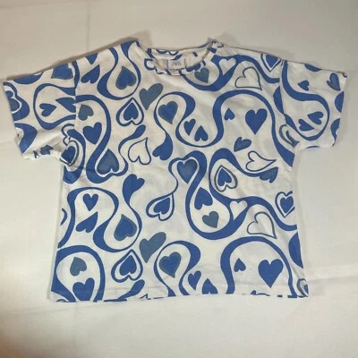 Zara Kids Girls Top with Heart pattern/ Sz 11-12 - Image 1 of 4
