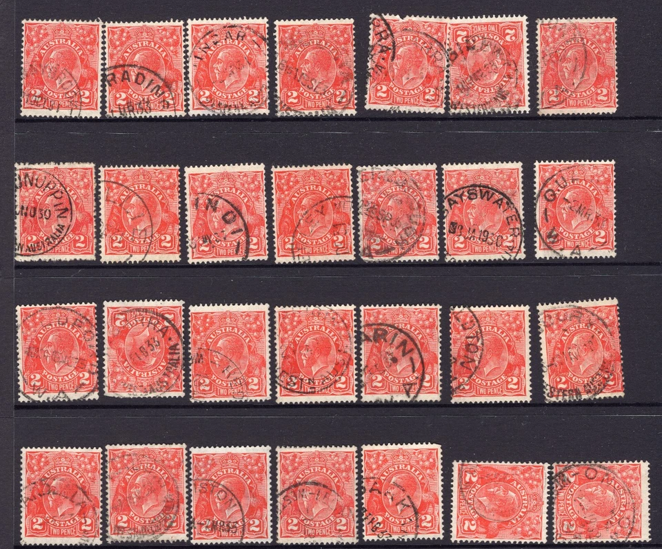 KGV Australia Reds Lot - Mainly WA Town Cancels - Image 1 of 1