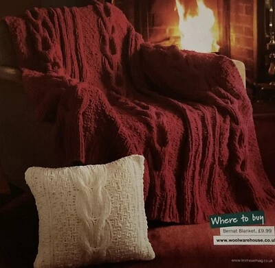 Knitting Pattern Horseshoe Cable Stitch Blanket and Cushion - Image 1 of 2