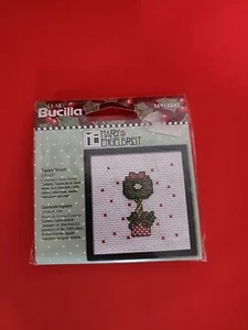 Cross Stitch Mary Engelbreit Christmas Topiary Wreath Mini Frame Kit Bucilla - Picture 1 of 4