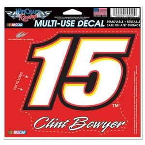 CLINT BOWYER #15 4.5" X 5.75" NASCAR MULTI-USE DECAL CUT TO LOGO - Picture 1 of 1