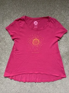 Girls Life Is Good Size L (10) Pink Short Sleeve T-shirt Hello Sunshine - Picture 1 of 5