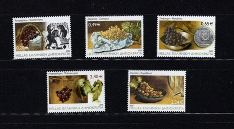 Greece 2193-97 Wine Grapes 2005 VF MNH Complete Set A5 BX1 Cover
