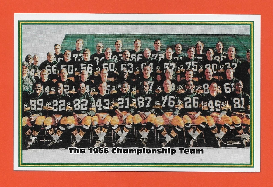 1966 Green Bay Packers Championship team postcard Bart Starr Elijah Pitts NFL - Image 1 of 1