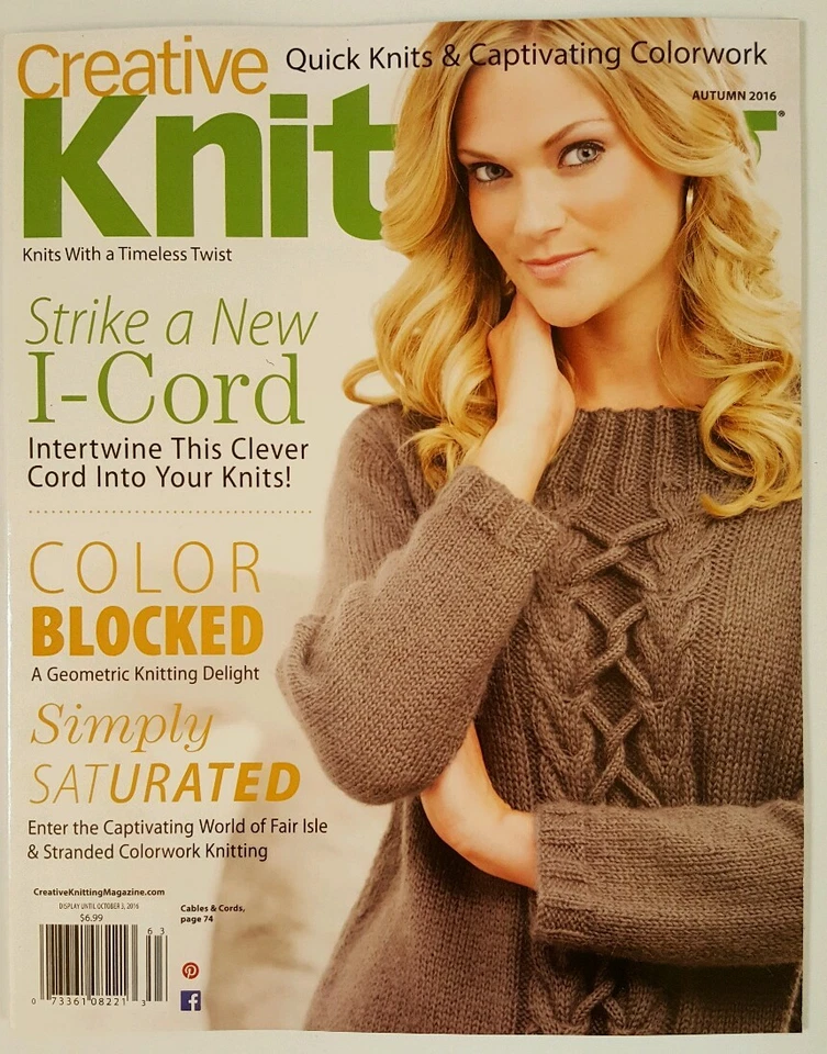 Creative Knitting Color Blocked I-Cord Quick Knits Autumn 2016 FREE SHIPPING JB - Image 1 of 1