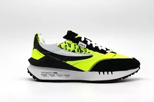 NEW MEN FILA RENNO N GENERATION LIME GREEN BLACK SUEDE RETRO EDITION SNEAKERS - Picture 1 of 7