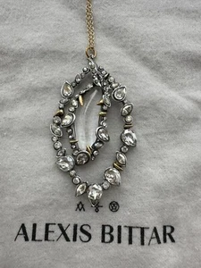Alexis Bittar Teardrop Clear Lucite With Crystal Pendant - Picture 1 of 8