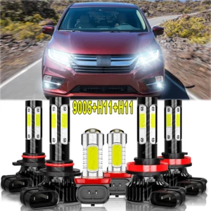 Para For Honda Odyssey 9005 H11 H11 Faros LED Faros Antiniebla Bombillas Combo - Picture 1 of 15