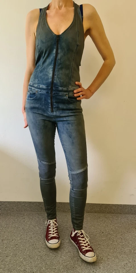 Diesel DE-Head Tuta Old Blue Washed Jeans Jumpsuit Overall Neckholder Gr. M - Bild 1 von 4