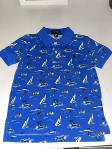Toddler Boys Polo Ralph Lauren Race To Sea Sailboat Polo Shirt Size 4T EUC - Picture 1 of 4