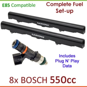 8 inyectores y riel de combustible Bosch 550cc E85 configuración para firma Holden HSV Senator - Imagen 1 de 4