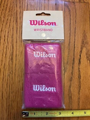 Paquete de 2 pulseras Wilson rosa intenso NUEVO EN PAQUETE Terry de pickleball de tenis sellado Foto 1 de 4