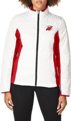 G-III Women's NHL New Jersey Devils Grand Slam Full Zip Jacket, White/Red - Image 1 of 4