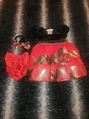 Bonnie Baby Girls Dress 6-9 Months Red And Black Dress Special Occasion  - Image 1 of 2