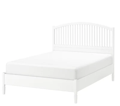 Letto alla francese, IKEA, bianco, materasso e rete a doghe incluse, 140 x 200 - Immagine 1 di 4