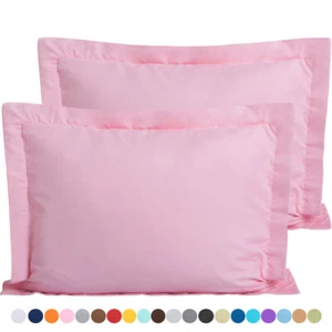 Brushed Microfiber Pillow Sham Ultra Soft Breathable Pillowcase 2 Pack - Picture 1 of 69