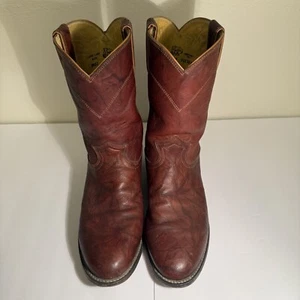 Justin 3163 Botas Vaqueras Deerlite Cuero Marrón Mármol Para Hombre Talla 8.5EE - Imagen 1 de 10