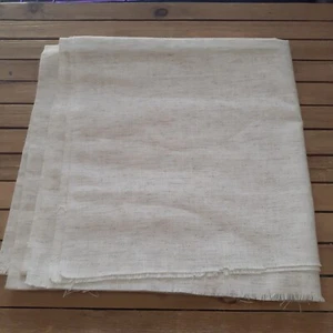 Cotton Linen Sewing Fabric Ecru Natural Color Needlework Suitable 1.4 yds x 44" - Picture 1 of 4