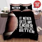 Football Quote Personalized Custom Name Number Quilt Duvet Cover Set Double