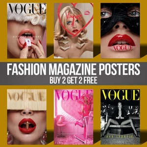 Pink Fashion Wall Art Posters Designer Bag shoes Book Makeup Poster Gallery Wall - Picture 1 of 33