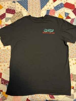 Camiseta negra gráfica mediana 100 % algodón manga corta Koolaid Rock-A-Dile para hombre Foto 1 de 4