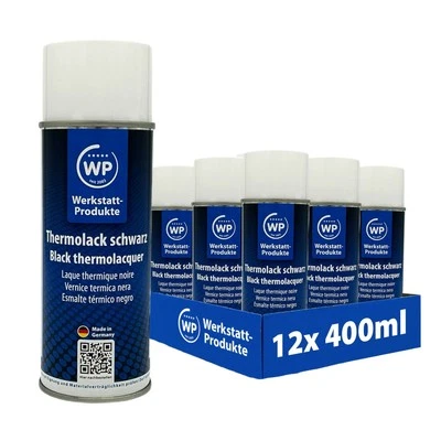 WERKSTATT-PRODUKTE GMBH Auspufflack Thermolack Hitzelack schwarz 600°C 12x 400ml