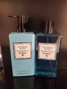 2 Victoria's Secret Bombshell Santorini Scented Fragrance Body Mist & Lotion - Picture 1 of 3